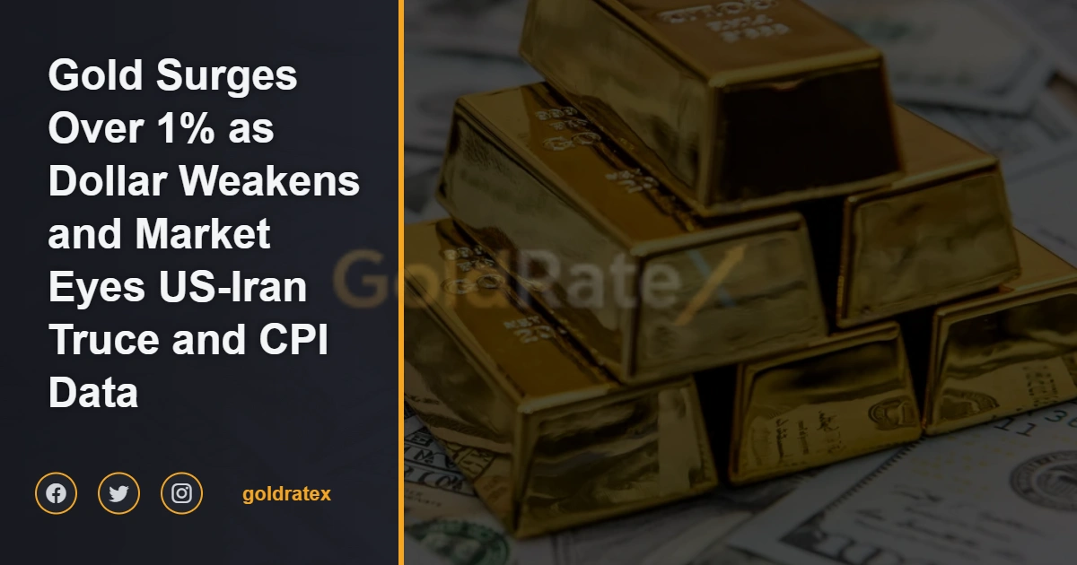 Gold Surges Over 1% as Dollar Weakens and Market Eyes US-Iran Truce and CPI Data
